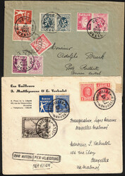 1931 1931/1953 - 6 lettres, 1 taxée + 1 carte-récépissé, affts ...