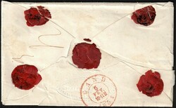 1854 Env + contenu daté de Liège 3/2/1854, càd Liège 4/2 vers ...