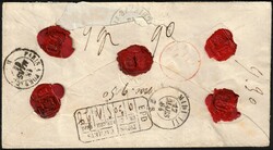 1864 Env de Marchienne 17/3/1864 ver Preutin, France. Griffes ...