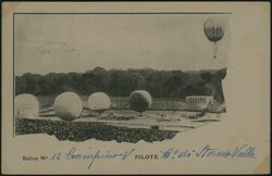 1925 212 obl Bruxelles 7/6/25 sur CP par ballon Groupe Gordon Bennett ...