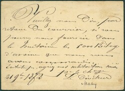 1872 EP 5c obl Herve 21/11/72 + encadré 'Relais de Soumagne' ...