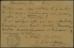 1897 EP 5c + 56-57x2 obl Bruxelles/Départ 20/11/97 + griffe bilingue ...