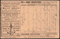 1874 Yv. 58 entaillé par monogramme CA sur CP annonces 10c, ...