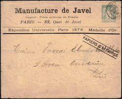 1884 Type Sage 5c vert - D 18 C - Enveloppe privée avec indication ...