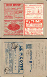 1887 Type Sage 15c bleu - EP publicitaire 'La Missive/Paris' Edition ...