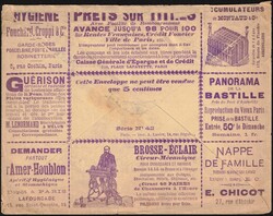 1887 EP Type Sage 15c bleu - voyagé de et vers Paris - Rue Lafitte, ...
