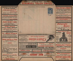 1895 Type Sage 15c bleu - Enveloppe lettre annonces neuve, complète. ...
