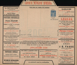 1899 Type Sage 15c bleu - Enveloppe lettre annonces neuve complète ...