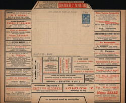 1899 Type Sage 15c bleu - Enveloppe lettre annonces neuve et ...