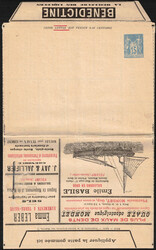 1900 Type Sage 15c bleu - Enveloppe-annonces neuve timbrée sur ...