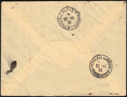 1929 Indochine - Yv. 105-131x3-145 obl Hanoï 17/11/29 rec PA vers la ...