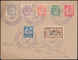 1920 Levant - Yv. 9/11-13/4-17-20 obl ancre Castellorizo/Corps ...
