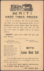 1894 EP 1c obl St Louis vers l'Iowa. Verso repiquage publicitaire ...