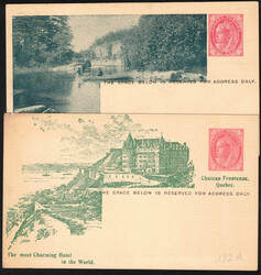 1899 4 EP illustrés de 1c, publicités différentes (hôtels, ...