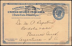 1908 EP 2c obl Brooklyn 7/10/1908 vers Buenos-Aires, Argentine. Verso ...