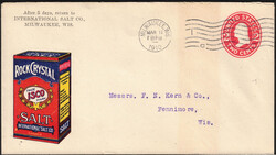 1910 Env EP 2c publicitaire International Salt Co. Milwaukee, Wis., ...