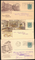 1918 4 EP 1c illustrés oblitérés, origines diverses vers la ...