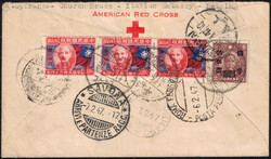 1947 Yv. 444x3-508 obl Peiping via Shanghaï au verso d'un rec vers ...