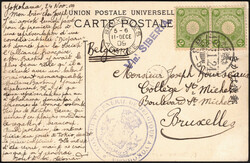 1909 Japon - Yv. 97x2 sur CP de Yokohama 24/11/09, grand cachet ...