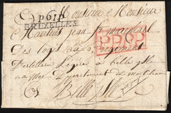 1819 LAC datée de Bruxelles le 15/4/181, griffe en noir 'Bruxelles' ...