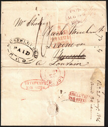 1836 LAC datée du 19/8/1836 d''Angleterre vers Bruxelles. Càd ...