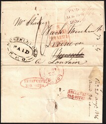 1836 LAC datée du 19/8/1836 d''Angleterre vers Bruxelles. Càd ...