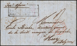 1852 LAC datée de New-York 13/7/1852 vers Huy. Acheminée par le ...