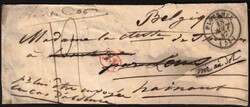 1857 Enveloppe de France non timbrée 18/8/57 vers la Belgique. Port ...