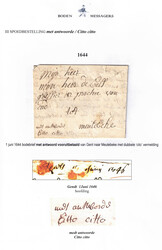 1644 LAC du 1/6/1644 par messager avec réponse payée avec mention ...