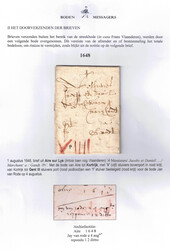 1648 LAC du 1/6/1648 de Aire-sur-Lys (Artois) vers Gendt. Le messager ...