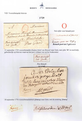 1729 LAC du 19/9/1729 en port payé de Bruxelles à Gand, chiffre 'O' ...