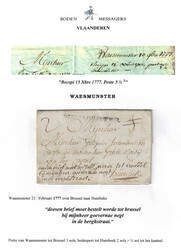 1777 LAC du 21/2/1777 datée de Waasmunster, griffe en noir, via ...