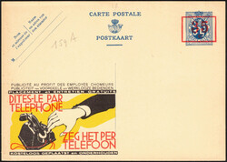 1934 Publibel n° 159A neuf, surcharge à la pédale. Téléphone