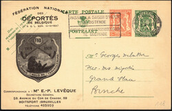 1938 EP 35+5c petit sceau de l''Etat obl Bruxelles vers Binche. ...