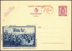 1938 Publibel n° 354 + P 010, jeu complet, 6 teintes différentes