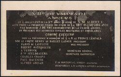 1920 J.O. Anvers 1920 - Carte photo plaque commémorative 4/7/1919 ...