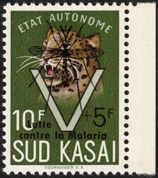 1961 Sud Kasaï - 20B à 24B XX, surchargés 'Lutte contre la ...