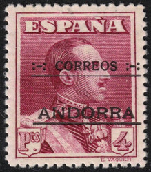 1928 Andorre espagnol - Mi 11c XX - dentelé 14 - très bon centrage. ...