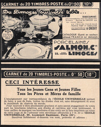 1932 Carnet 283 C10 XX - Série 271 - Type Paix 50c rouge - Prix 10fr ...