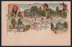 Schweiz Lithographie Gruss aus dem Zoolog. Garten BASEL Schweiz ...