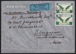 Schweiz Bedarfsflugpostbrief nach Singapore, 1.GewichtsstufeSchweiz ...