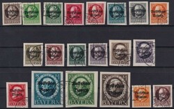Altdeutschland 1919 Freimarken mit Volksstaat Bayern gestempelt, ...