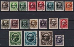 Altdeutschland 1919 Freimarken mit Freistaat Bayern gestempelt, Serie ...