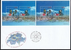 Abarten, Nr.1118a, Veloland Schweiz, Block hellblau und dunkelblauNr ...