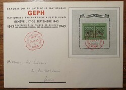 Schweiz 1943 Block 10 SBK Nr. W18 auf BriefKatalogwert CHF 70.- SBK ...