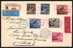 Liechtenstein, Flugpost, Nr.1-6, komplette Serie, auf R-Express ...