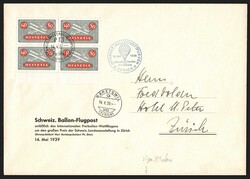 Schweiz, Flugpost, Sonderflüge, Ballonpost, 1939, Internationale ...