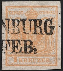 Österreich 1850 1 Kreuzer FB Nr. 1 „braunorange“ HP Type Ia ...