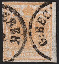 Österreich 1850 1 Kreuzer FB Nr. 1 „ockergelb“ HP Type I ...