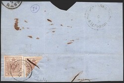 Österreich 1850 6 Kreuzer und 6 Kreuzer Halbierung FB Nr. 4 „braun ...
